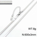 Sleek 600mm silver stainless steel blade chain necklace for men and women - 3mm x 60cm / Silver
