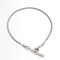 Dettaglio della catena a lama in acciaio inossidabile argento con chiusura a moschettone - Larghezza 2,0 mm / Color Acciaio