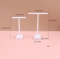 Set of two white T-shaped acrylic earring display stands in small and large sizes - White 2-Piece Set