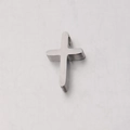Ciondolo a croce in acciaio inossidabile argento lucido per gioielli fai da te su bianco - Color Acciaio