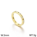 Anillo de acero inoxidable de 3mm con números romanos y circonitas brillantes - Oro Kr92458-k / Talla 6