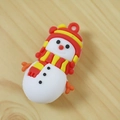 Charming snowman silicone keychain pendant with classic red and white Christmas theme colors - Large Christmas Soft Glue Accessory Snowman Style