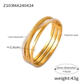 Bracciale multistrato dorato in acciaio al titanio con diamanti cechi geometrici - Stile Strass Intrecciato a Più Strati (Z103) / Oro