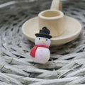 Cute snowman keychain pendant with red scarf and black hat for Christmas decor - Small Christmas Soft Glue Accessory Black Hat Snowman