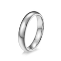Polished silver tungsten steel minimalist round band ring for men and women - 5# / 4mm Steel Color