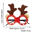 2026 Christmas glasses with brown reindeer antlers and red glitter frame for kids - Christmas Reindeer Antler Glasses