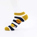 Chaussettes basses à motif astronaute en rayures jaune moutarde et bleu marine - EU 40-46 / Style Planète et Rayures Bout et Talon Jaune (04)