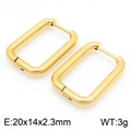 Pendientes rectangulares dorados minimalistas con acabado pulido de 20x14mm - Estilo C Color Dorado Rectangular (KE113994-KFC)