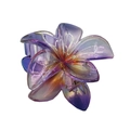 Purple and orange gradient plumeria flower hair claw clip with translucent finish - Dazzle Transparent Plumeria [Purple]