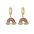 Chic rainbow drop earrings with colorful zircon stones and tiny cloud accents - Style 7 (Rainbow Cloud)