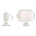 Japanese Banko-yaki ceramic coffee cup set with dimensions and capacity details - Tall Cup with Square Saucer