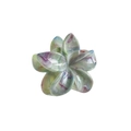 Detail of 7cm plumeria hair claw clip with green and purple marble texture finish - Mixed Color Cloud Pattern 8cm
