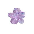 Macro view of flower hair claw with purple marble texture and silver metal spring - Purple Cloud Pattern 8cm
