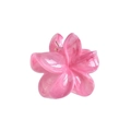 Detail of 7cm pink marble plumeria hair claw clip with golden metal spring - Pink Cloud Pattern 8cm