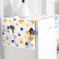 Funda protectora de PEVA para nevera con estampado de hojas y bolsillos organizadores - Vibras de Verano