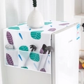 Funda impermeable de PEVA para nevera con estampado de hojas y bolsillos laterales - Hojas Nórdicas