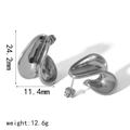 Detailed view of silver irregular curved stud earrings with size and weight dimensions - Silver Irregular Streamline Style (TE6767-S)