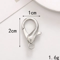 Detailed view of silver heart lobster clasp showing 1cm width and 2cm length dimensions - Lobster Clasp / Type 306 / Silver