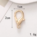 Gold zinc alloy spring lobster clasp for keychains, dimensions 1cm by 2cm and 1.6g weight - Lobster Clasp / Type 306 / Gold