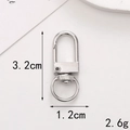 Silver zinc alloy spring lobster clasp keychain accessory measuring 3.2cm x 1.2cm - Gate Hook / Standard / Silver