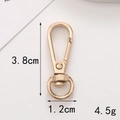 Golden zinc alloy lobster clasp spring ring for keychains with 3.8cm length dimensions - Flat Clasp / Large / Gold