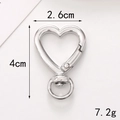 Silver heart-shaped spring ring with dimensions of 2.6cm by 4cm and 7.2g weight - Heart Clasp / Medium / Silver