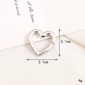 Silver heart-shaped zinc alloy spring gate ring for DIY keychain accessories - Heart Spring Ring / 21mm / Silver