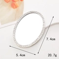 Silver oval rhinestone mirror accessory for DIY phone cases, dimensions 7.4cm by 5.4cm - Silver Large Oval (7.4cm)