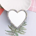 DIY purple and iridescent heart-shaped vanity mirror with rhinestones for phone cases - Colorful Light Purple Heart