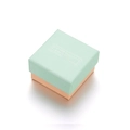 Teal and peach square jewelry gift box featuring 'Especially For You' print detail - Square Lid and Base / 5*5*3cm / Blue