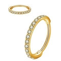 Anillo De Nariz De Oro Con Diamantes En El Lateral. / 1.2*10