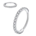 Anillo De Nariz De Acero Con Diamantes En El Lateral. / 1.2*8