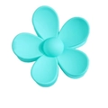 Pinza per capelli a fiore verde menta opaco con design a margherita a 5 petali - Blu Pavone
