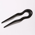 Glossy black wavy U-shaped hair fork clip made of durable resin for elegant updos - Classic U-Shaped Style / Black