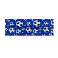 Détail du tissu bleu élastique anti-transpiration avec motifs football pour bandeaux de sport - Bleu