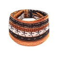 Bandeau élastique bohème avec imprimé tribal africain et motifs géométriques orange et noir - Style 6