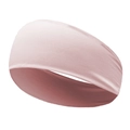 Close-up of seamless pink yoga headband with soft knit texture for athletic wear - Light Pink