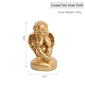 European gold resin angel candle holder decoration with fine matte texture and wing details - Face Cupped Angel (Gold)