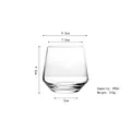 Minimalist egg-shaped crystal glass cup, 390ml capacity with thick weighted base - 390ml / Transparent Mousse Cup-Short Large