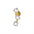 Gold with 3 Zircons / 1.2x8mm