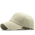 Classic beige six-panel baseball cap with pre-curved brim and breathable eyelets - Adjustable / Beige