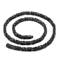 Men's hip hop black stainless steel Byzantine chain bracelet with fold-over clasp - Black (KN201731-KFC)