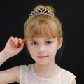 Girl's silver heart tiara with sparkling rhinestones for princess birthday costume - Silver Plated 8