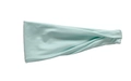 Detail of light green elastic sweatband showing soft stretch fabric texture for sports - Sky Blue