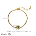 Dettaglio del bracciale tennis placcato oro 18k con zircone verde e larghezza 2,5 mm - DFB114GN-Stile Cluster Ovale Dorato Zircone Verde