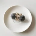 Cute plush ball hair claw clip in grey with a transparent acrylic frame for women - Gray