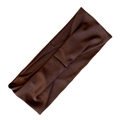 Detail of soft brown milk silk fabric texture and elastic weave on a breathable sports headband - Coffee