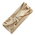 Detail showing high-elastic milk silk fabric texture of the beige yoga headband - Apricot