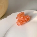 Elegant peach pink marble acetate hair claw clip with a glossy finish for women - Orange Texture