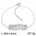 Pulsera Mama en tono plateado con cristales micro-pave y cierre de mosquetón ajustable - Pulsera / Color Acero